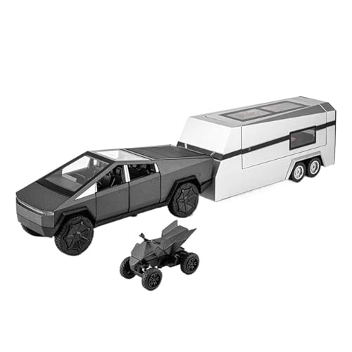 1 32 Für Tesla-Pickup-Truck-Modell Ton- Und Licht-Rückziehspielzeugauto Druckguss Modellsammlung Ornamente Druckguss Fahrzeuge Modell(Gray) von TQMEAD