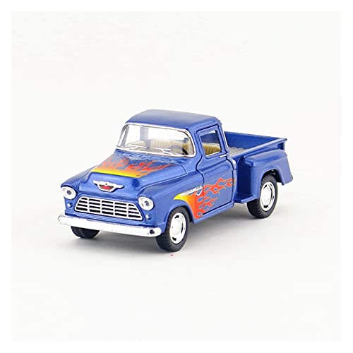 1 32 Zurückziehen Spielzeug-Simulations-Auto Für Chevrolet 1955 Chevy Stepside Sound Und Licht Diecast Alloy Car Druckguss Fahrzeuge Modell(Blau) von TQMEAD