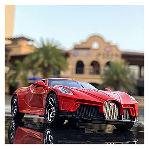 1 32 for Bugatti Zinklegierung Sportwagen Sammlung Modell Metall Zurückziehen Auto Kindergeschenk Druckguss Fahrzeuge Modell(Rot) von TQMEAD