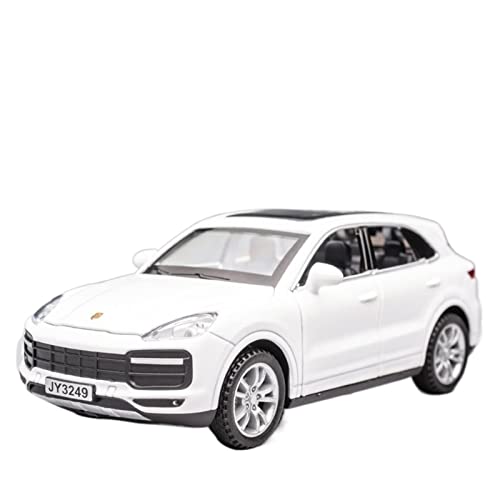 1 32 for Cayenne Turbo Zinklegierung Automodell Dekoration Beleuchtung Audio Spielzeug Geschenk Druckguss Fahrzeuge Modell(White) von TQMEAD