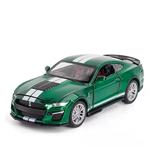 1 32 for Ford Mustang GT500 Zinklegierung Automodell Simulation Sound Und Leichtes Kinderspielzeug Druckguss Fahrzeuge Modell(Grün) von TQMEAD