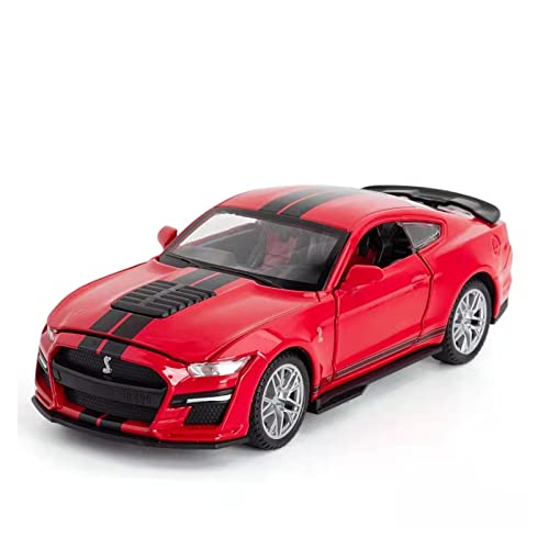 1 32 for Ford Mustang GT500 Zinklegierung Automodell Simulation Sound Und Leichtes Kinderspielzeug Druckguss Fahrzeuge Modell(Rot) von TQMEAD