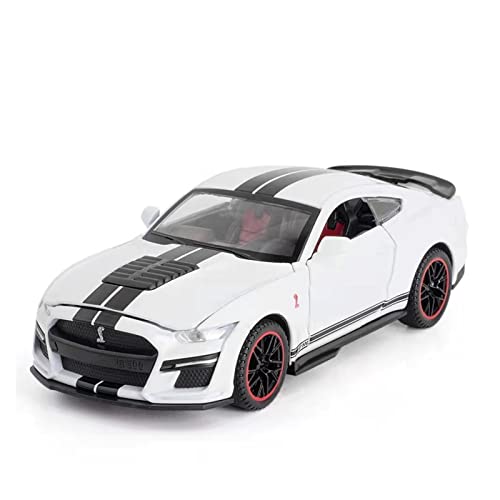 1 32 for Ford Mustang GT500 Zinklegierung Automodell Simulation Sound Und Leichtes Kinderspielzeug Druckguss Fahrzeuge Modell(White) von TQMEAD