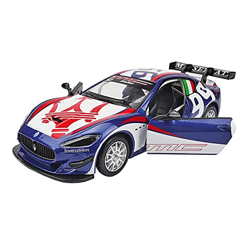 1 32 for Maserati GT4 Le Mans Zinklegierung Racing Modell Abnehmbares Spielzeug Geschenk Druckguss Fahrzeuge Modell(Blau) von TQMEAD