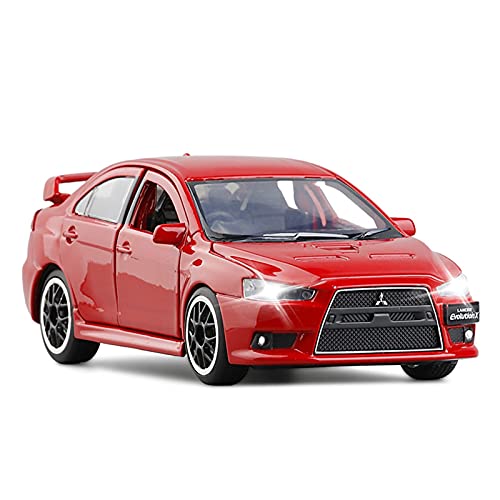 1 32 for Mitsubishi Lancer EVO IX Legierung Automodell Simulation Sound Und Licht Kindergeschenk Druckguss Fahrzeuge Modell(Rot) von TQMEAD