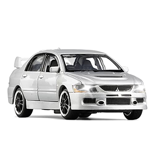 1 32 for Mitsubishi Lancer EVO IX Legierung Automodell Simulation Sound Und Licht Kindergeschenk Druckguss Fahrzeuge Modell(Silber) von TQMEAD