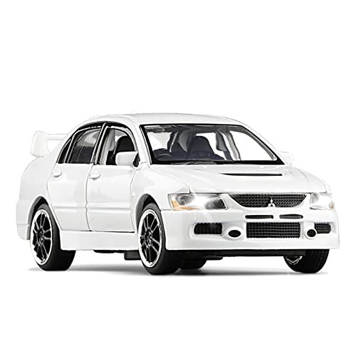1 32 for Mitsubishi Lancer EVO IX Legierung Automodell Simulation Sound Und Licht Kindergeschenk Druckguss Fahrzeuge Modell(White) von TQMEAD