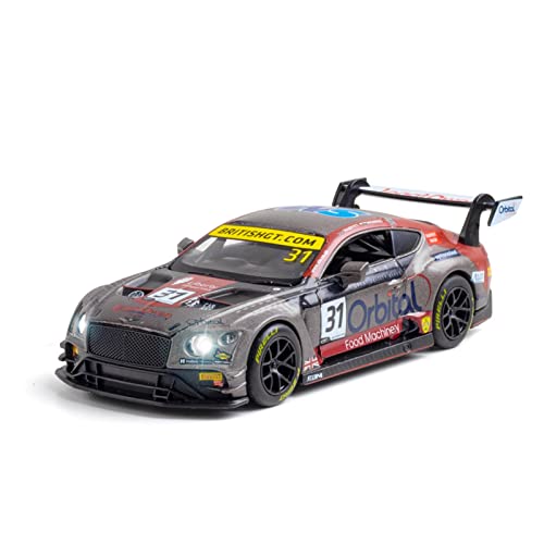1 32 for Nicce Bentley Continental GT3 Zinklegierung Sportwagenmodell Abnehmbares Kinderspielzeug Druckguss Fahrzeuge Modell(Chrom) von TQMEAD