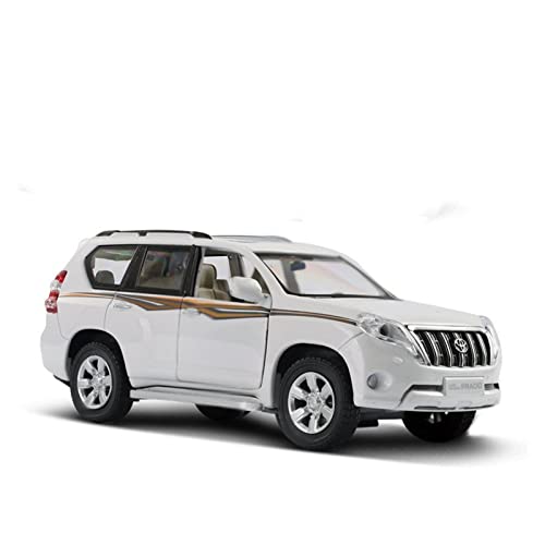 1 32 for Toyota Prado Zinklegierung Automodell Kinder Simulation Geländewagen Spielzeug Druckguss Fahrzeuge Modell(White) von TQMEAD