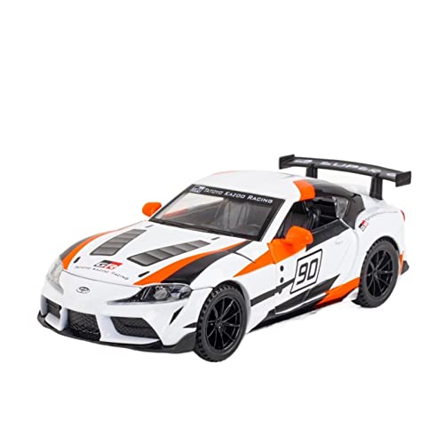 1 32 for Toyota Supra GT4 Zinklegierung Druckguss Automodell Rennspielzeug Sammlung Geschenk Druckguss Fahrzeuge Modell(White) von TQMEAD