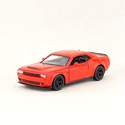 1 36 Für Dodge Challenger SRT Demon Casting Auto Modell Spielzeug Kind Sound Und Licht Zurückziehen Auto Zinklegierung Spielzeug Druckguss Fahrzeuge Modell(Rot) von TQMEAD