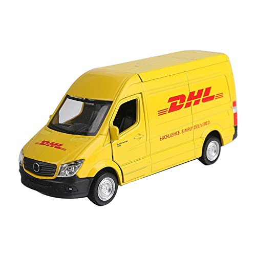 1 36 Für Express DHL Metal Large Alloy Nutzfahrzeug Pull Back Truck Van Modell Kinder Druckguss Fahrzeuge Modell von TQMEAD