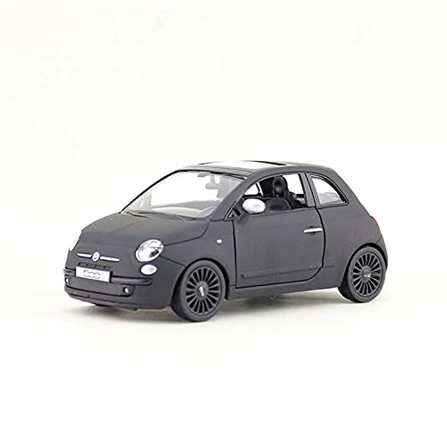 1 36 Für FIAT 500 SUV Klassisches Sportspielzeug Diecast Metal Modellauto Mit Sound Und Licht Druckguss Fahrzeuge Modell(Schwarz) von TQMEAD