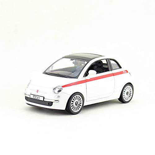 1 36 Für FIAT 500 SUV Klassisches Sportspielzeug Diecast Metal Modellauto Mit Sound Und Licht Druckguss Fahrzeuge Modell(White) von TQMEAD