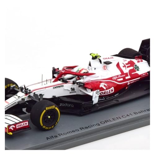 1 43 Für Alfa Romeo C41 Bahrain 2021 Giovinazzi Legierung Rennwagen Modell Statische Anzeige Fertigprodukt Druckguss Fahrzeuge Modell von TQMEAD