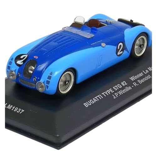 1 43 Für Bugatti Typ 57G 1937 Le Mans Champion Legierung Rennwagen Modell Statische Ornament Erwachsenensammlung Druckguss Fahrzeuge Modell von TQMEAD