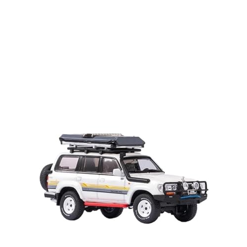 1 64 Für Land Cruiser LC80 Diecast Modell Spielzeug Auto Simulation Auto Spielzeug Sammlung Dekorative Büro Ornamente Druckguss Fahrzeuge Modell(White) von TQMEAD