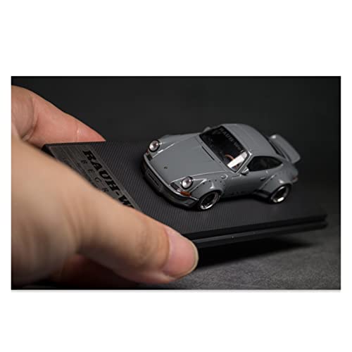 1 64 for Porsche RWB 930 Widebody Modifizierte Version 911 High Tail Zementgrau Simulation Legierung Automodell Handwerk Druckguss Fahrzeuge Modell(3) von TQMEAD