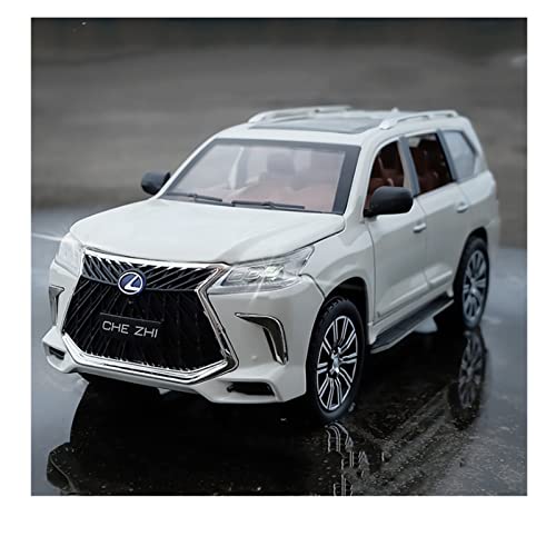 1: 24 für Lexus Lx570 SUV-Legierung Simulation 6 zu öffnende Türen Spielzeugauto-Modell für Jungen Erwachsene Geschenk Druckguss Fahrzeuge Modell(White) von TQMEAD
