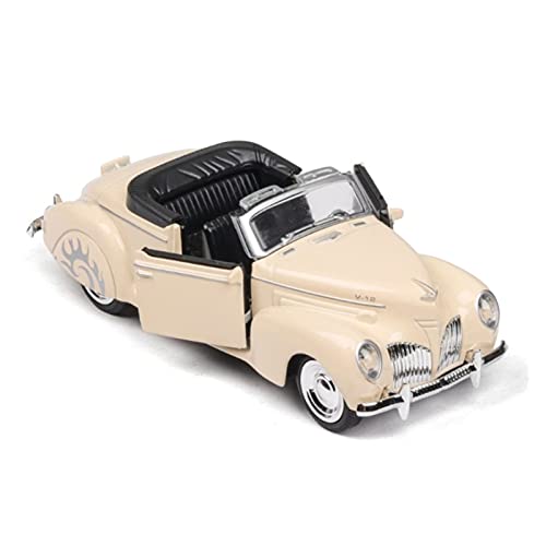 1: 38 for Lincoln Cabrio-Oldtimer mit Klang- und Lichtsimulationslegierungsspielzeug-Automodell for Geschenk Druckguss Fahrzeuge Modell(White) von TQMEAD