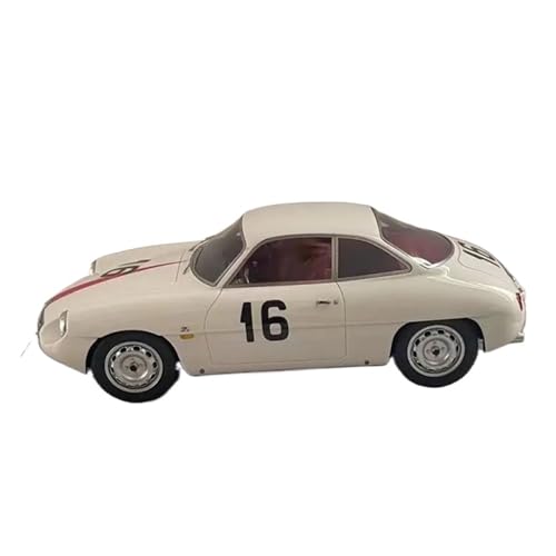 1:18 Für Alfa Romeo Giulietta Harz Rennwagen Modelle Sammlung Souvenir Dekoration Druckguss Fahrzeuge Modell(White) von TQMEAD