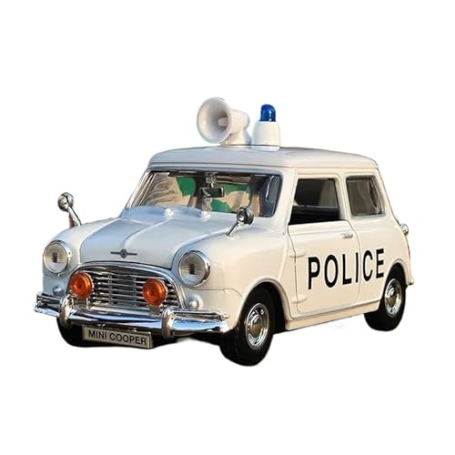1:18 Für MINI Cooper Klassische Legierung Auto Modell Simulation Sammlung Ornament Druckguss Fahrzeuge Modell(White) von TQMEAD