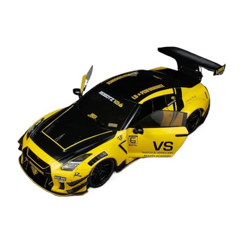 1:18 Für Nissan GTR (R35) Gelb S180580 Legierung Voll Offen Auto Modell Spielzeug Auto Geschenk Kinder Erwachsene Hobby Druckguss Fahrzeuge Modell von TQMEAD