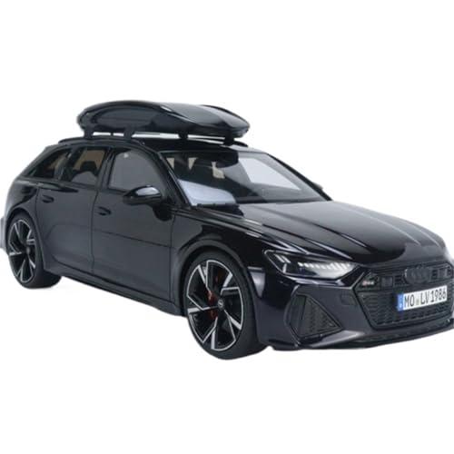 1:18 Für RS6 Automodell C8 Black Knight Plus Dachbox Legierung Automodell Spielzeugauto Geschenksammlung Druckguss Fahrzeuge Modell von TQMEAD