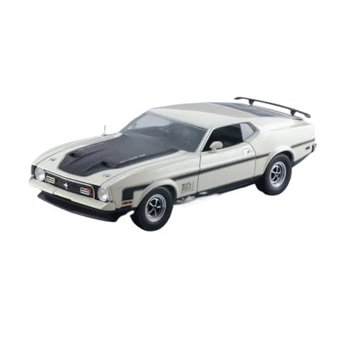 1:18 für 1971 Ford Mustang Mach Legierung Automodell Weihnachtsüberraschungen und statische Dekorationen(White) von TQMEAD