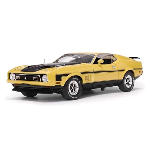 1:18 für 1971 Ford Mustang Mach Legierung Automodell Weihnachtsüberraschungen und statische Dekorationen(Yellow 1) von TQMEAD