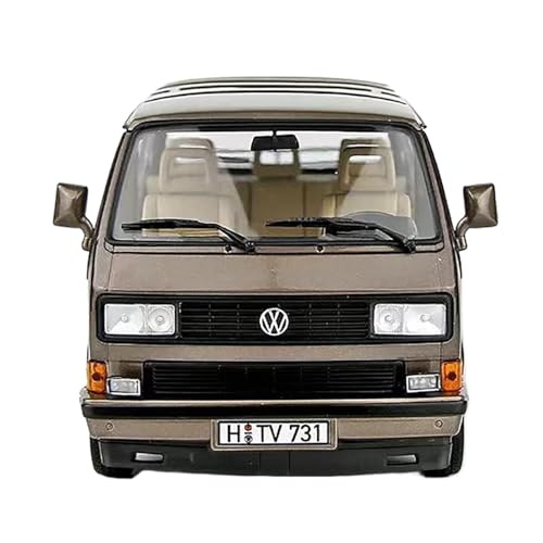 1:18 für VW T3 1990 Multivan Druckguss Legierung Statische Auto Modell Hobby Souvenir Display(Brown) von TQMEAD