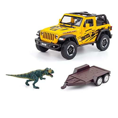 1:20 for Jeep Wrangler Dinosaurier Paletten Set Legierung Geländewagen Modell Spielzeug Sammlung Geschenk Handwerk Druckguss Fahrzeuge Modell(2) von TQMEAD