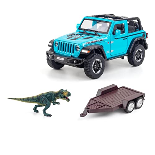 1:20 for Jeep Wrangler Dinosaurier Paletten Set Legierung Geländewagen Modell Spielzeug Sammlung Geschenk Handwerk Druckguss Fahrzeuge Modell(3) von TQMEAD