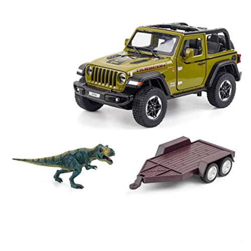 1:20 for Jeep Wrangler Dinosaurier Paletten Set Legierung Geländewagen Modell Spielzeug Sammlung Geschenk Handwerk Druckguss Fahrzeuge Modell(4) von TQMEAD