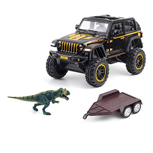 1:20 for Jeep Wrangler Dinosaurier Paletten Set Legierung Geländewagen Modell Spielzeug Sammlung Geschenk Handwerk Druckguss Fahrzeuge Modell(5) von TQMEAD