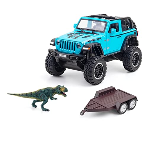 1:20 for Jeep Wrangler Dinosaurier Paletten Set Legierung Geländewagen Modell Spielzeug Sammlung Geschenk Handwerk Druckguss Fahrzeuge Modell(8) von TQMEAD