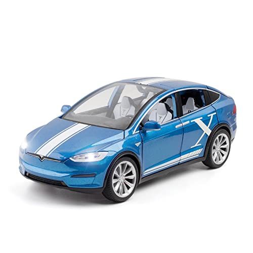 1:20 for Tesla Model X Neue Energielegierung Sportwagenmodell Sound Und Licht Pullback Boy Collection Geschenk Spielzeugauto Druckguss Fahrzeuge Modell(Taglia unica) von TQMEAD