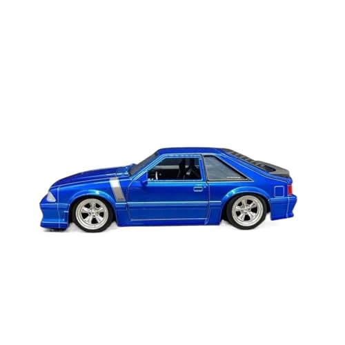 1:24 Für Ford Mustang GT 1989 Legierung Auto Modell Desktop Dekoration Sammlung Display Druckguss Fahrzeuge Modell(Blue) von TQMEAD