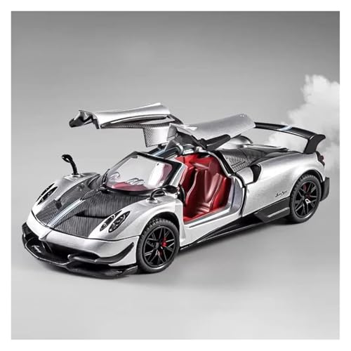 1:24 Für Pagani Huayra Alloy Diecast Sportwagen Sound Light Geöffnet Pull Back Spray Version Modelle Druckguss Fahrzeuge Modell(Gray) von TQMEAD
