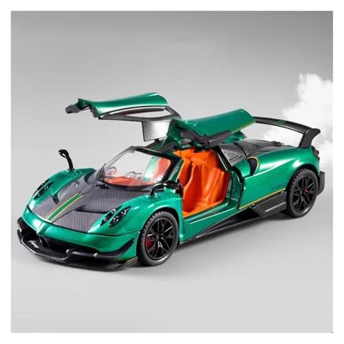 1:24 Für Pagani Huayra Alloy Diecast Sportwagen Sound Light Geöffnet Pull Back Spray Version Modelle Druckguss Fahrzeuge Modell(Grün) von TQMEAD