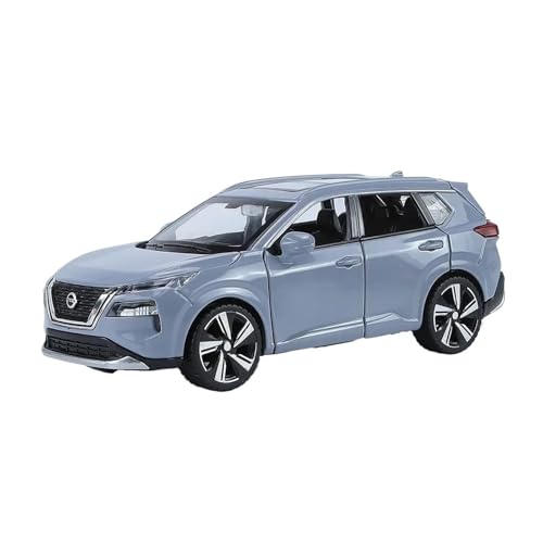 1:32 Für Nissan X-Trail SUV Legierung Auto Modell Sound Und Licht Desktop Dekoration Sammlung Display Druckguss Fahrzeuge Modell(Gray) von TQMEAD