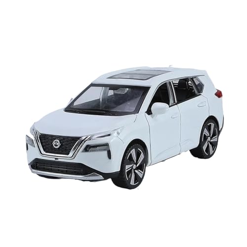 1:32 Für Nissan X-Trail SUV Legierung Auto Modell Sound Und Licht Desktop Dekoration Sammlung Display Druckguss Fahrzeuge Modell(White) von TQMEAD