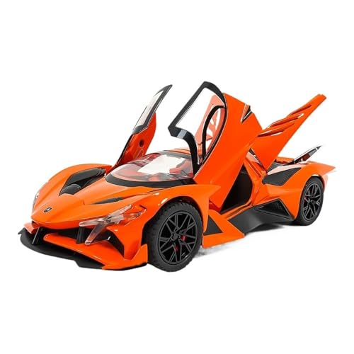 1:32 Für Spray Apollo Sportwagen Simulation Rennwagen Zurück Zu Kraft Sound Und Licht Spielzeug Druckguss Fahrzeuge Modell(Orange) von TQMEAD