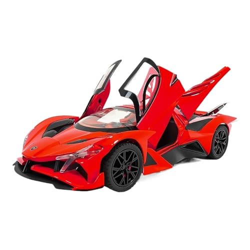1:32 Für Spray Apollo Sportwagen Simulation Rennwagen Zurück Zu Kraft Sound Und Licht Spielzeug Druckguss Fahrzeuge Modell(Rot) von TQMEAD