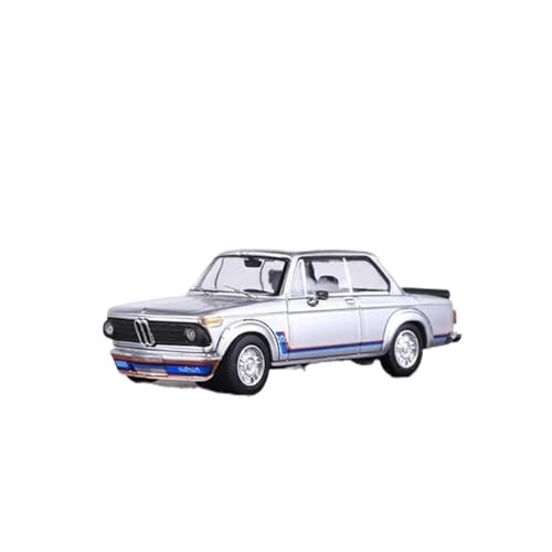 1:64 Für BMW 2002 Turbo Klassische Legierung Auto Modell Auto Desktop Display Raum Dekoration Druckguss Fahrzeuge Modell(Silver) von TQMEAD