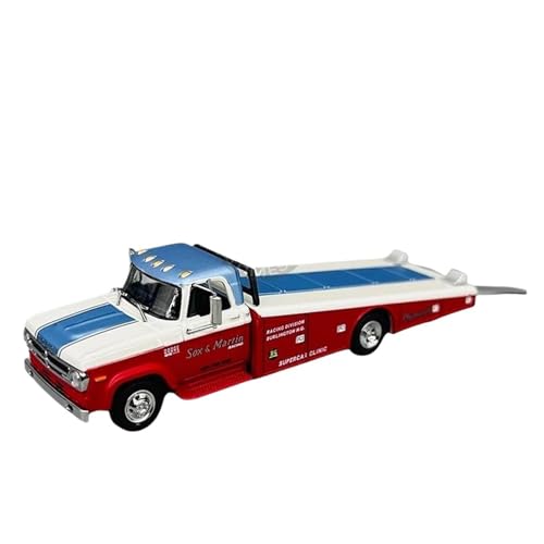 1:64 Für Dodge Trailer D300 Ramp Truck Simulation Automodell Sammlung Display Home Dekoration Druckguss Fahrzeuge Modell von TQMEAD