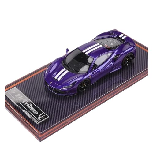1:64 Für Ferrari F8 Tributo Harz Auto Modell Zu Hause Dekoration Ornamente Druckguss Fahrzeuge Modell(Purple) von TQMEAD