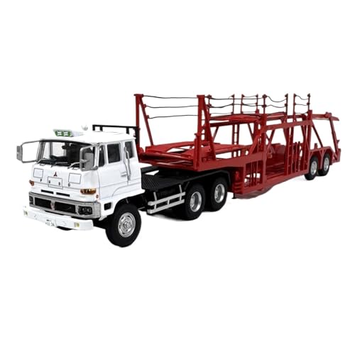 1:64 Für Mitsubishi Fuso FV High Cab Traktoren W Transport Trailer Set Diecast Mini Auto Druckguss Fahrzeuge Modell(White) von TQMEAD