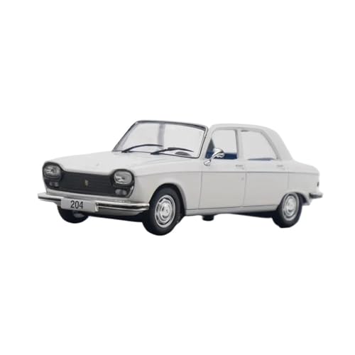 Druckguss 1:43 für Peugeot 204 1976 Weiß Legierung Auto Modell Erwachsene Souvenir Statische Display von TQMEAD