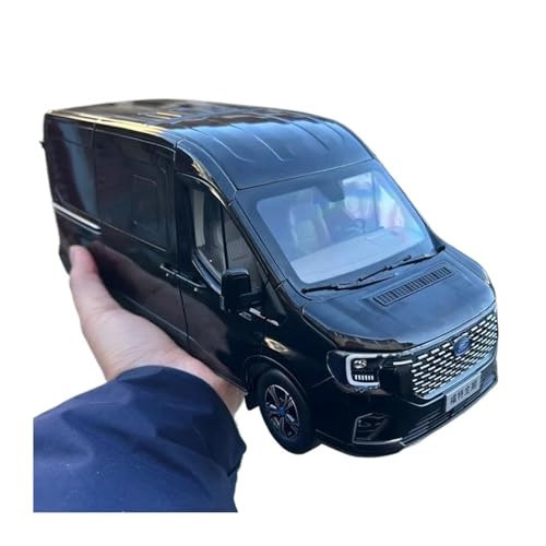 Druckguss Fahrzeuge Modell 1:18 Für Ford Transit T8 2024 Van Simulation Legierung Auto Modell Sammlung Display Home Dekoration Originalgetreue Nachbildung(Black) von TQMEAD